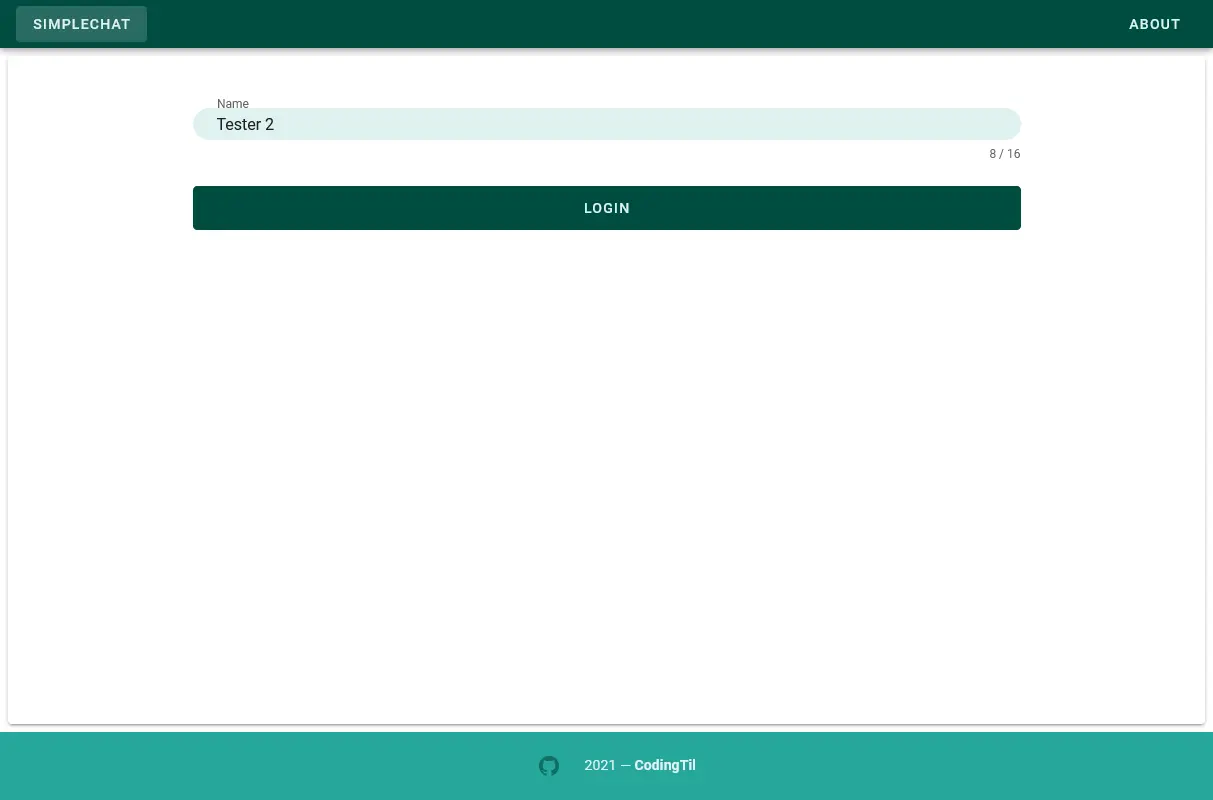 SimpleChat Login Page